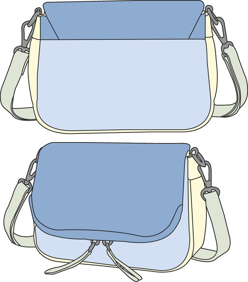 sling bag cartoon, slingbag flat design illustration, slingbag colorfull set vector