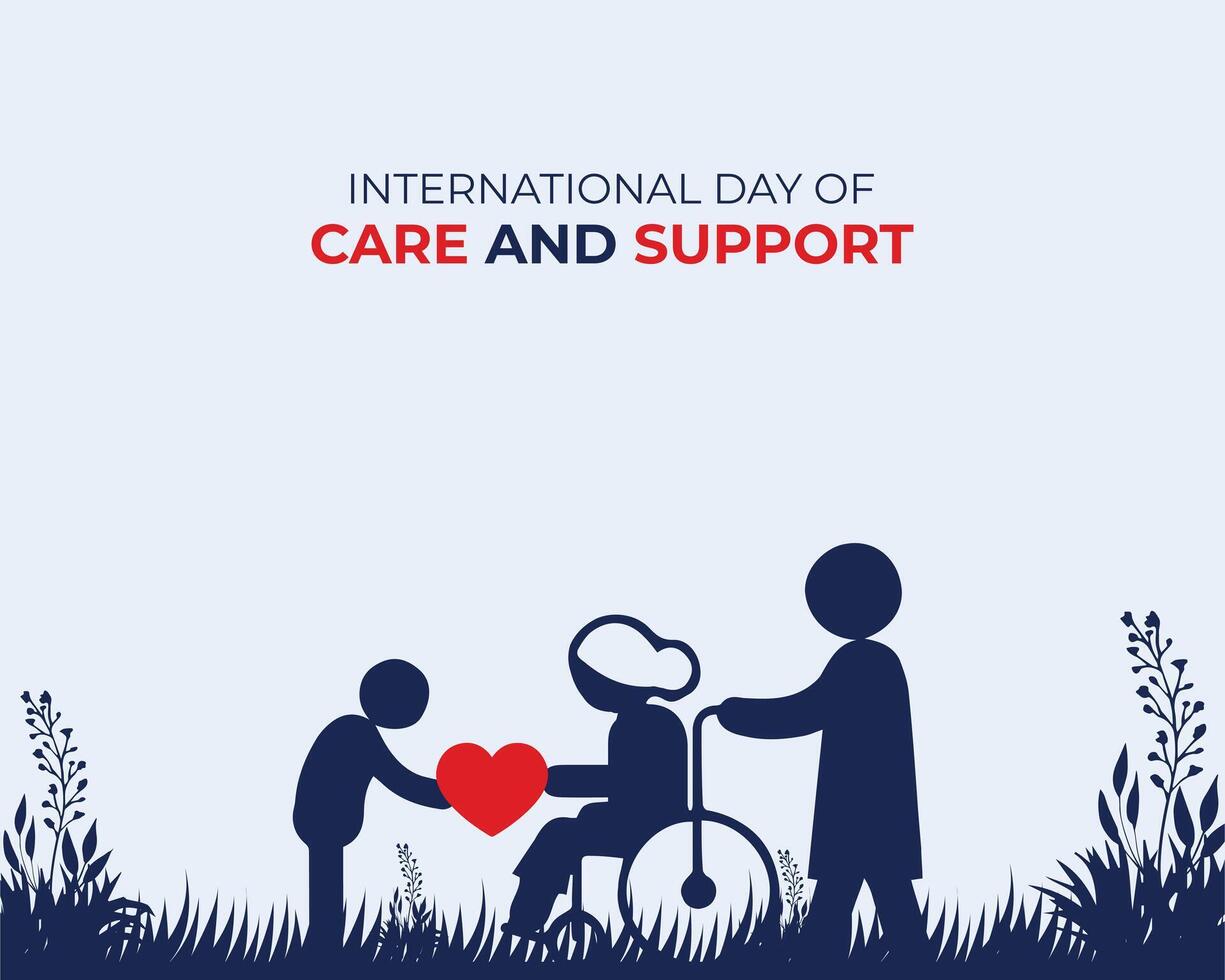 International Day of Care and Support. 29 October. Holiday Concept. Template for background with banner, poster and card. flat illustration. vector