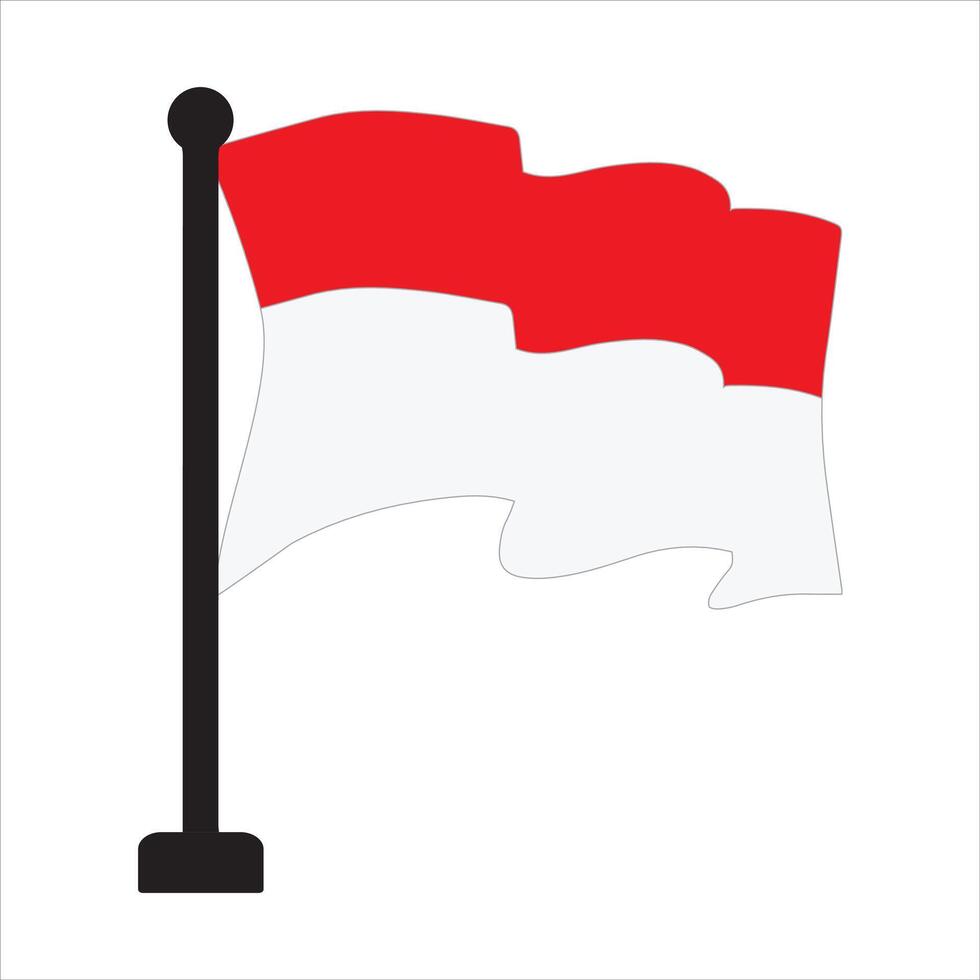 Waving Indonesian National Flag Illustration vector