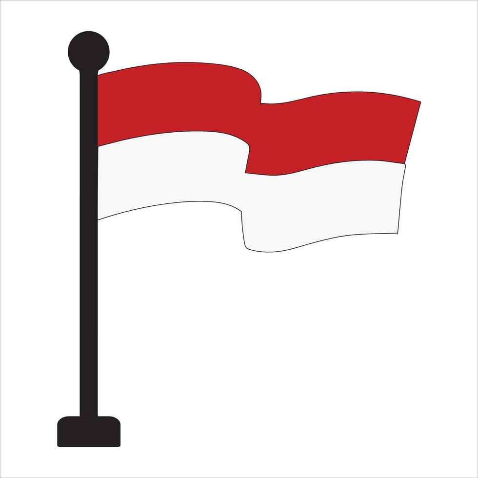 Simple Illustration of the Indonesian Flag vector