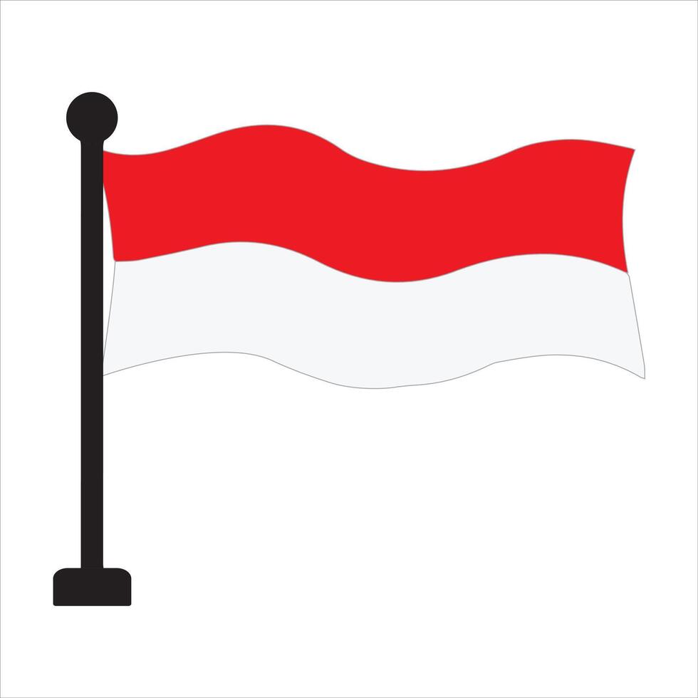 Flag of Indonesia Illustration with Waves vector
