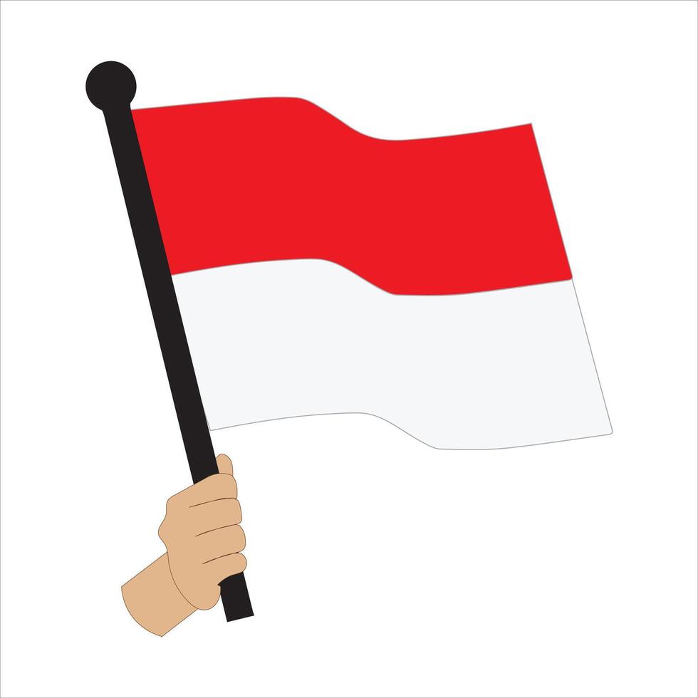 Patriotic Indonesian Flag in Red and White vector