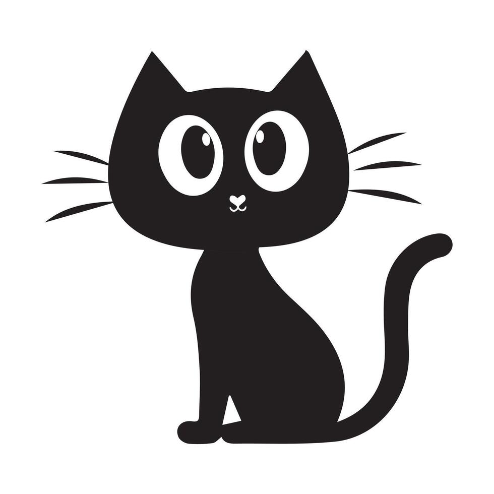 Mysterious Black Cat Illustration for Halloween vector