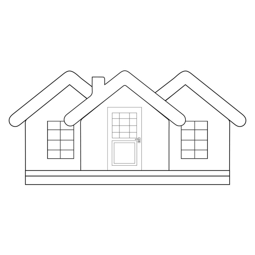 Minimalist Three Story House Illustration, House Icon with Editable Stroke and Pixel Perfect. Minimalist black house icon, Collection home sign, flat style houses in outline and line design vector