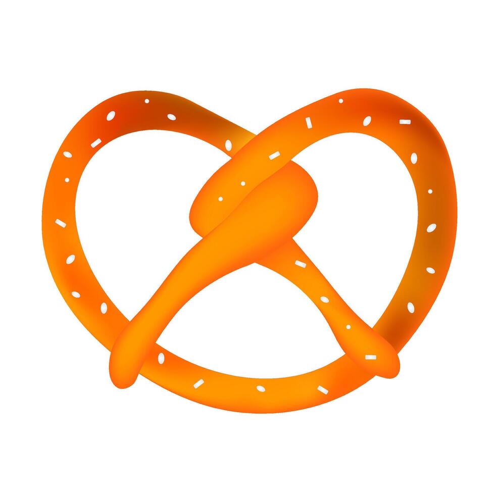 Bavarian pretzel symbol of oktoberfest with salt on white background vector