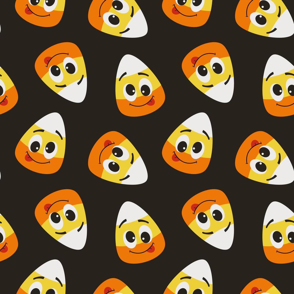 Seamless pattern with fun corn candies vector