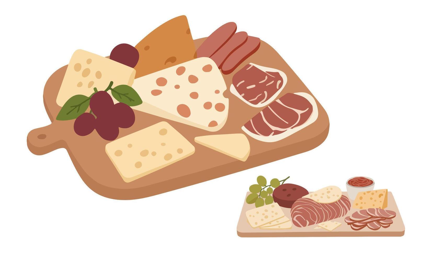 Soppressata and Prosciutto Charcuterie Board vector