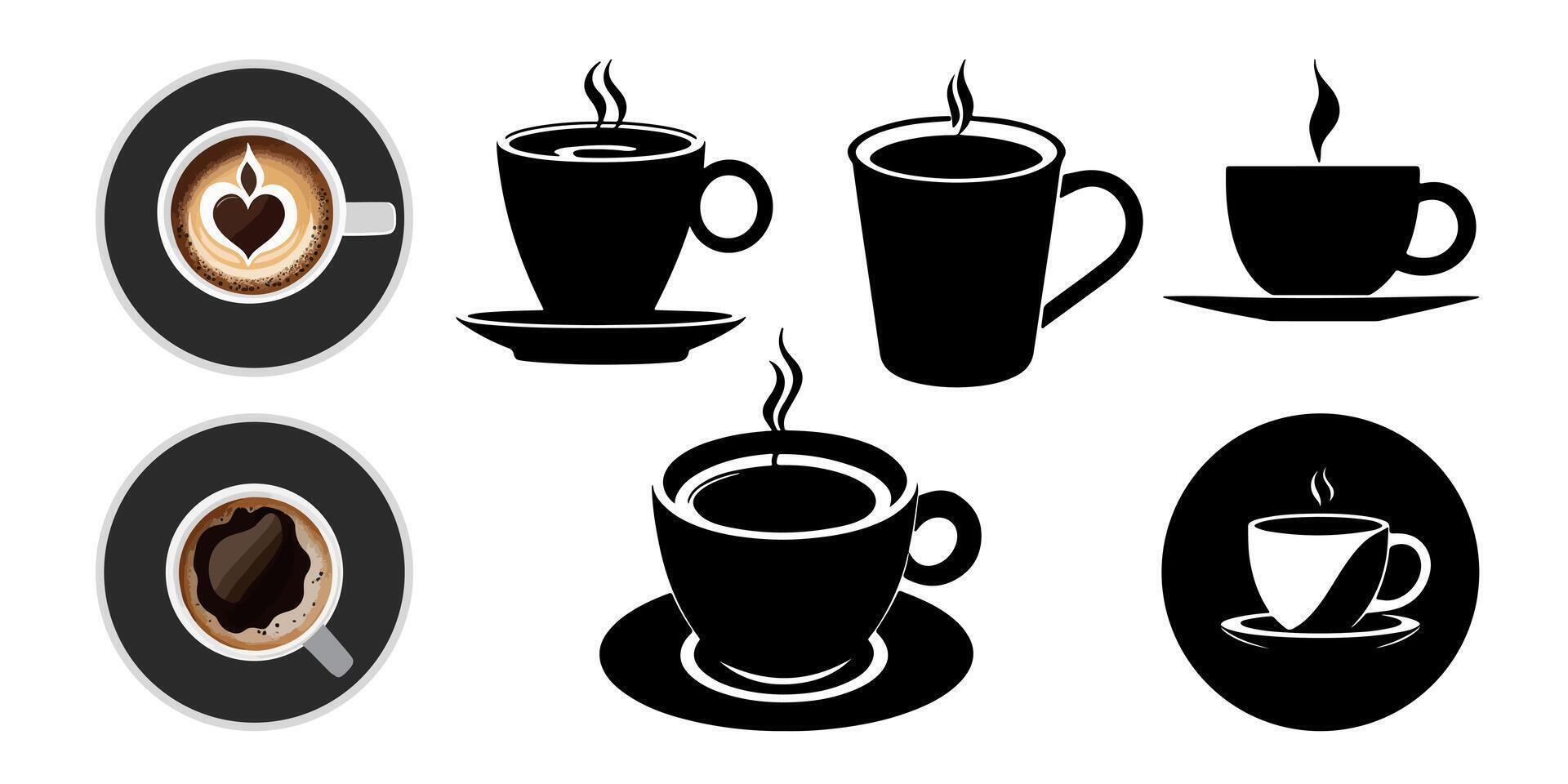 Minimalist Flat Black Coffee Cup vector