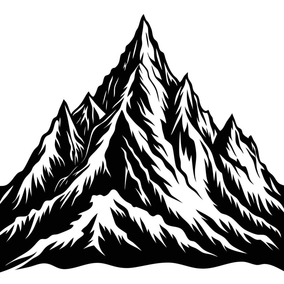 mountain illustration on a whit background vector