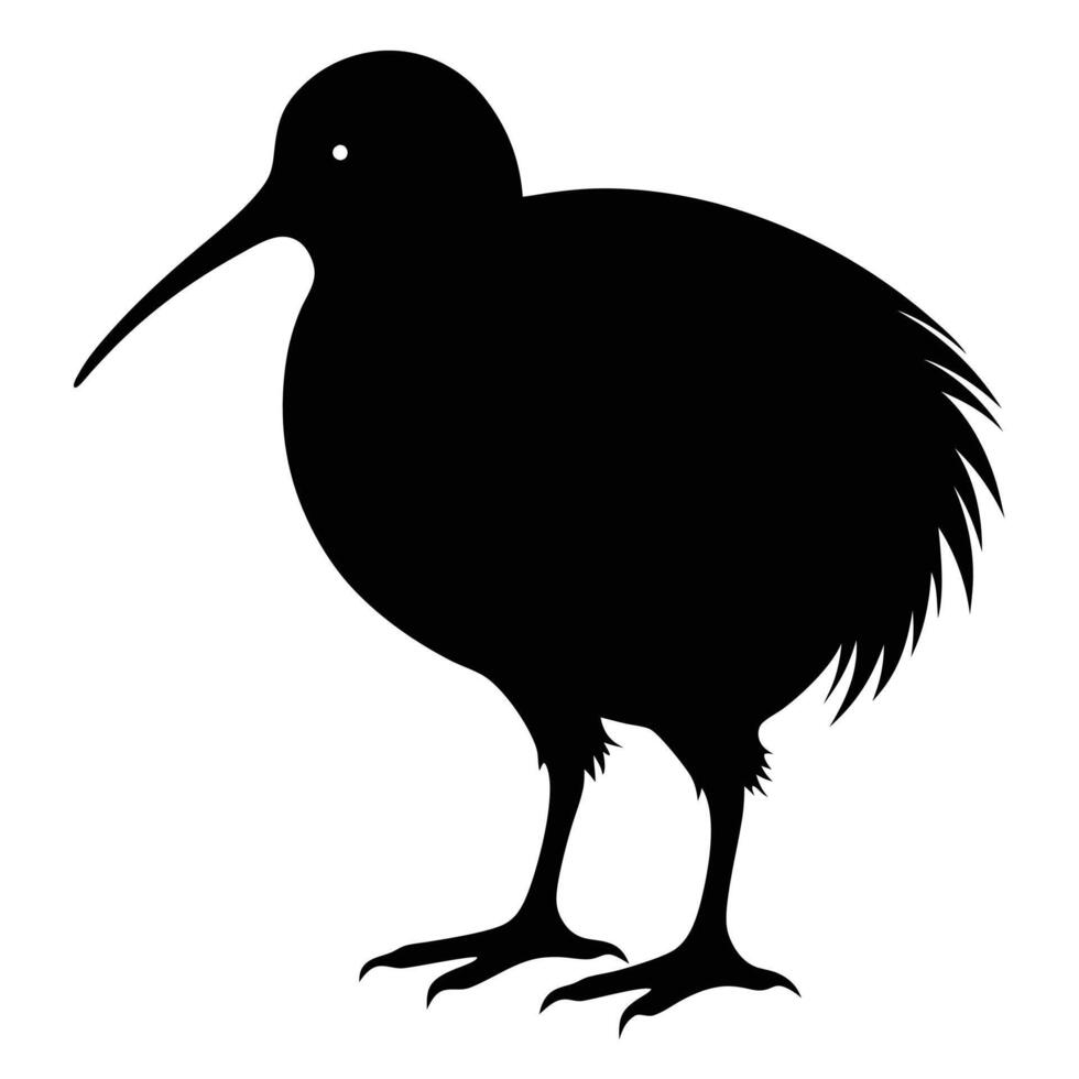 kiwi bird silhouette illustration vector