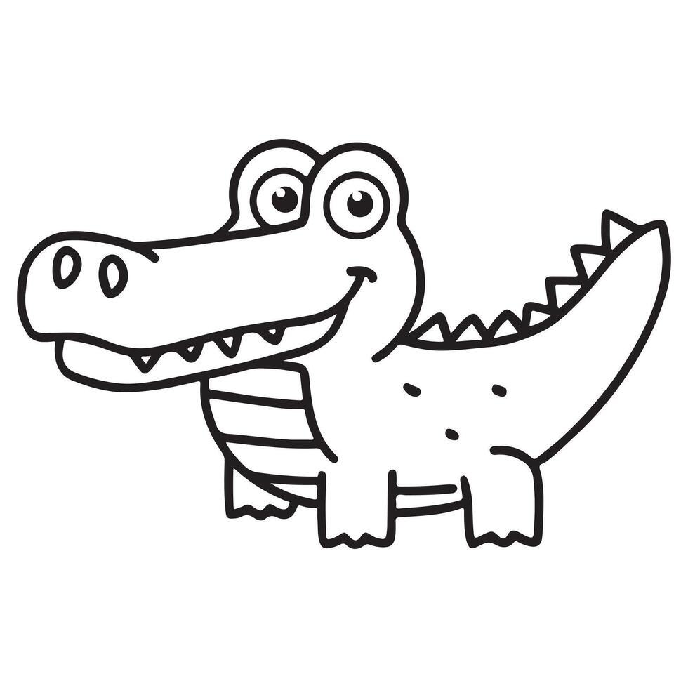 Hilarious Crocodile Coloring Page for Kids vector