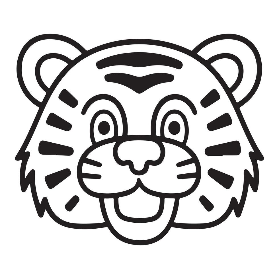 Tiger Face Coloring Page Illustrations vector