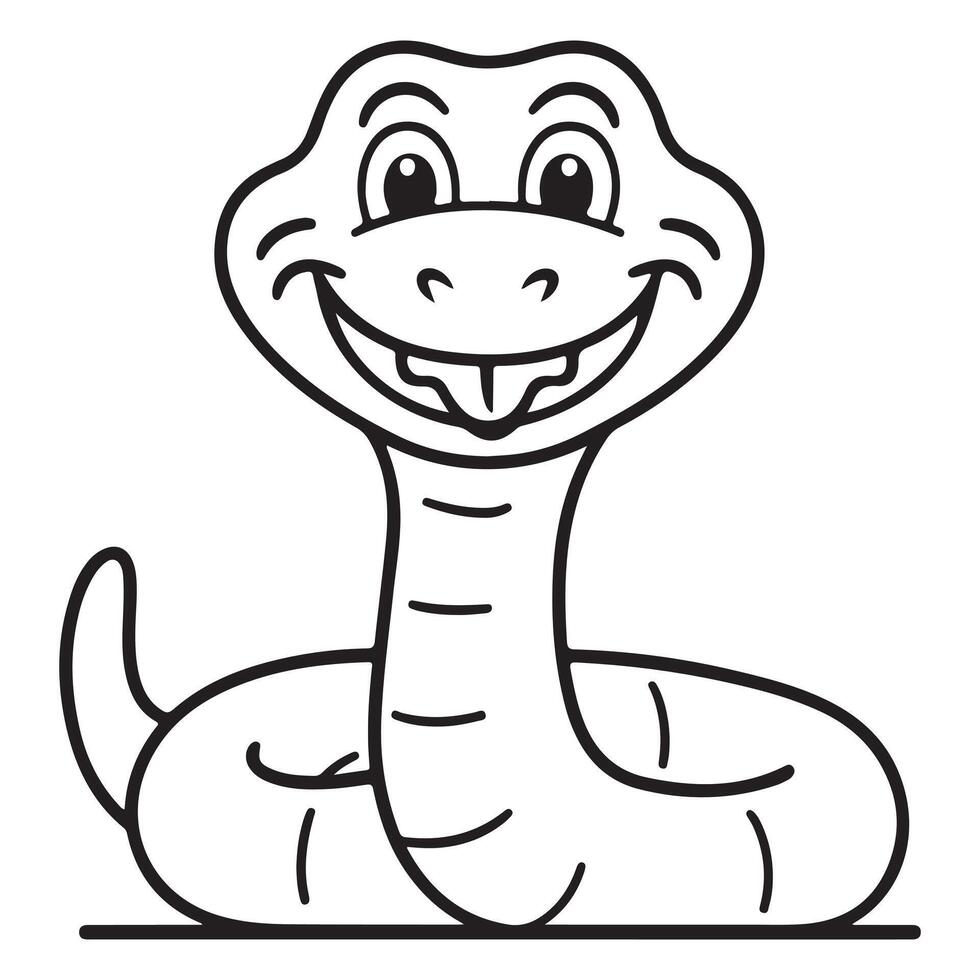 Hilarious Snake Coloring Page for Kids vector