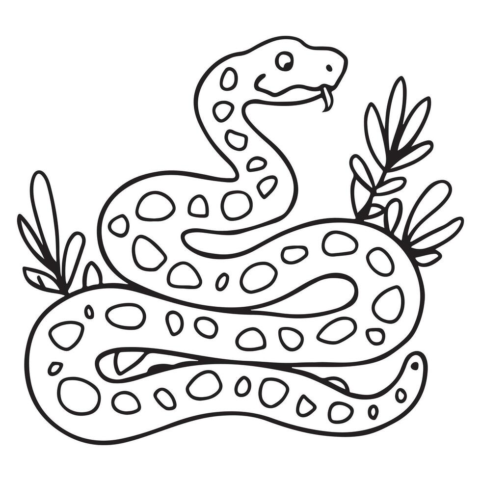 Funny Snake Coloring Activity for Children vector