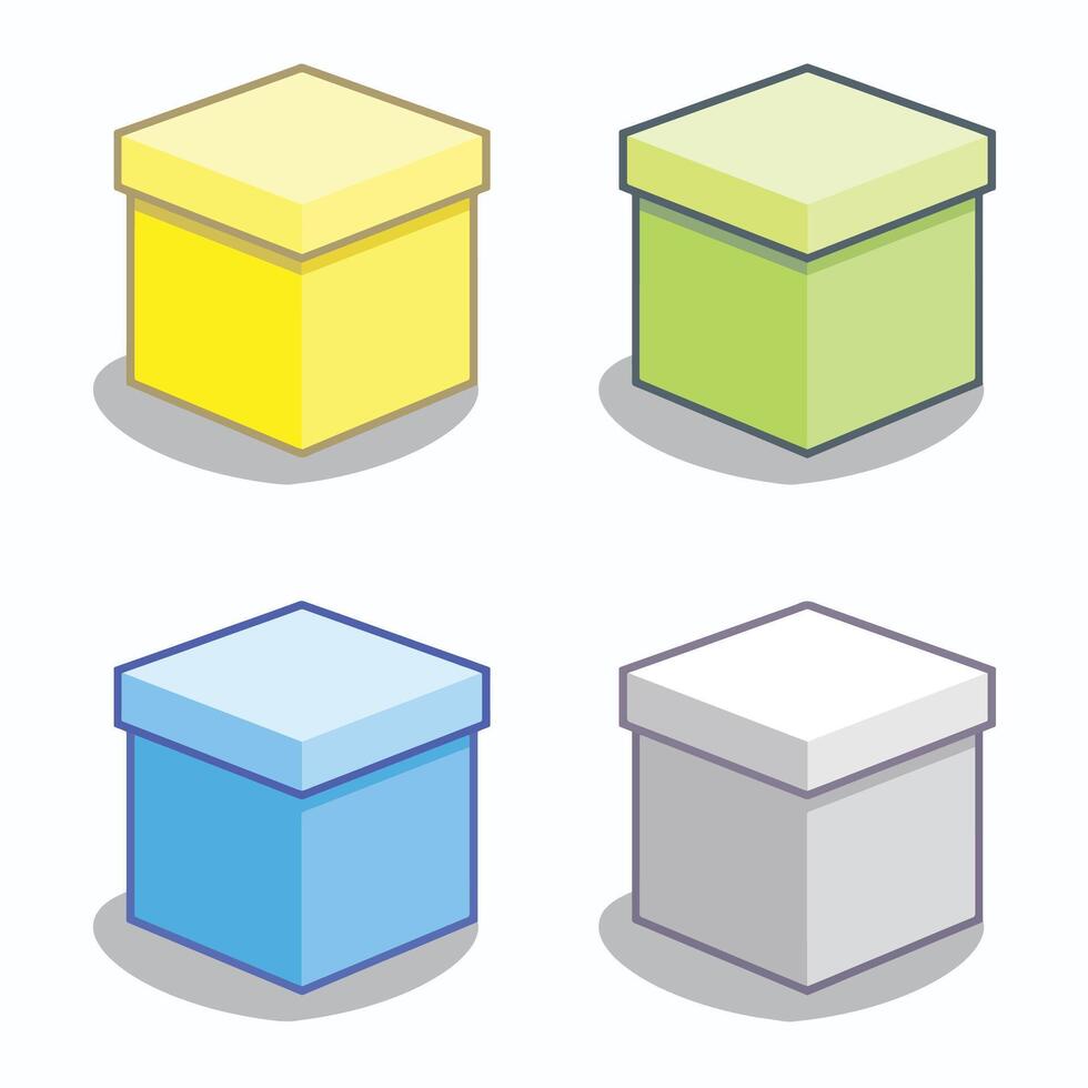 Four gift box with various colors. can be used as gifts for Christmas, birthdays and other celebrations. vector