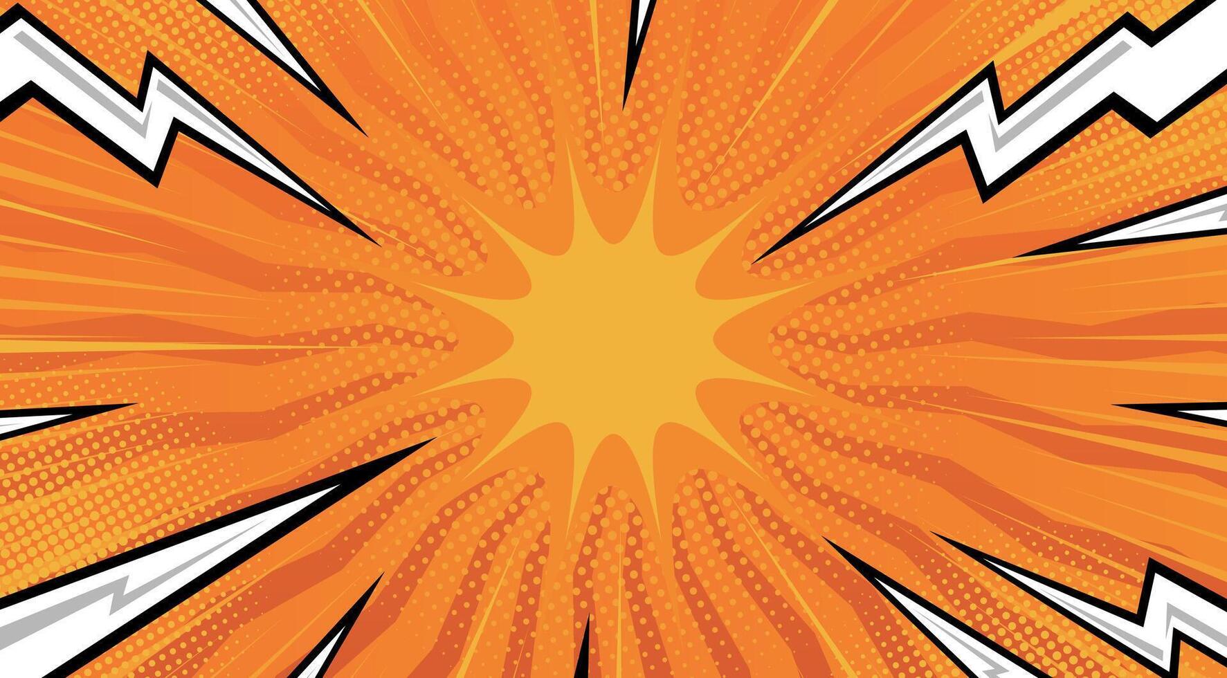 Orange comic book background Cute retro stripes pattern vector
