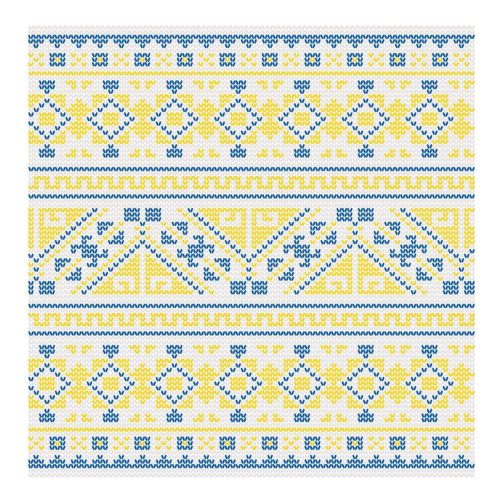 Ukrainian ornament. Imitation of knitted fabric, illustration. Can be used for backgrounds, patterns, covers, souvenirs, clothing, textiles and other layouts. vector