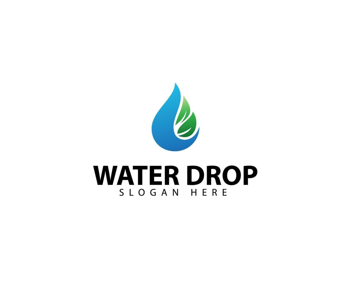 Water drop logo design with gradient color and creative idea vector
