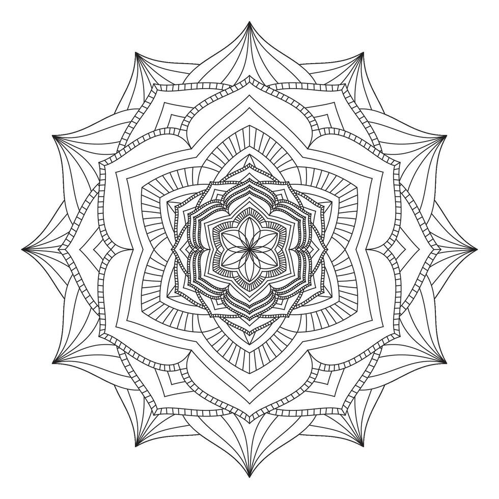 A coloring page with a mandala design vector
