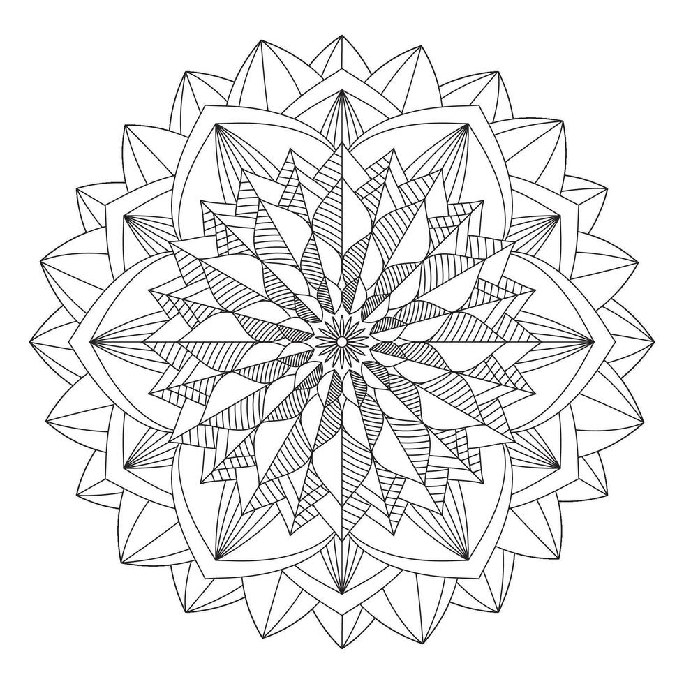 A coloring page with a circular design vector