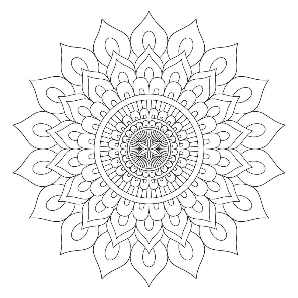 A coloring page with a flower design vector