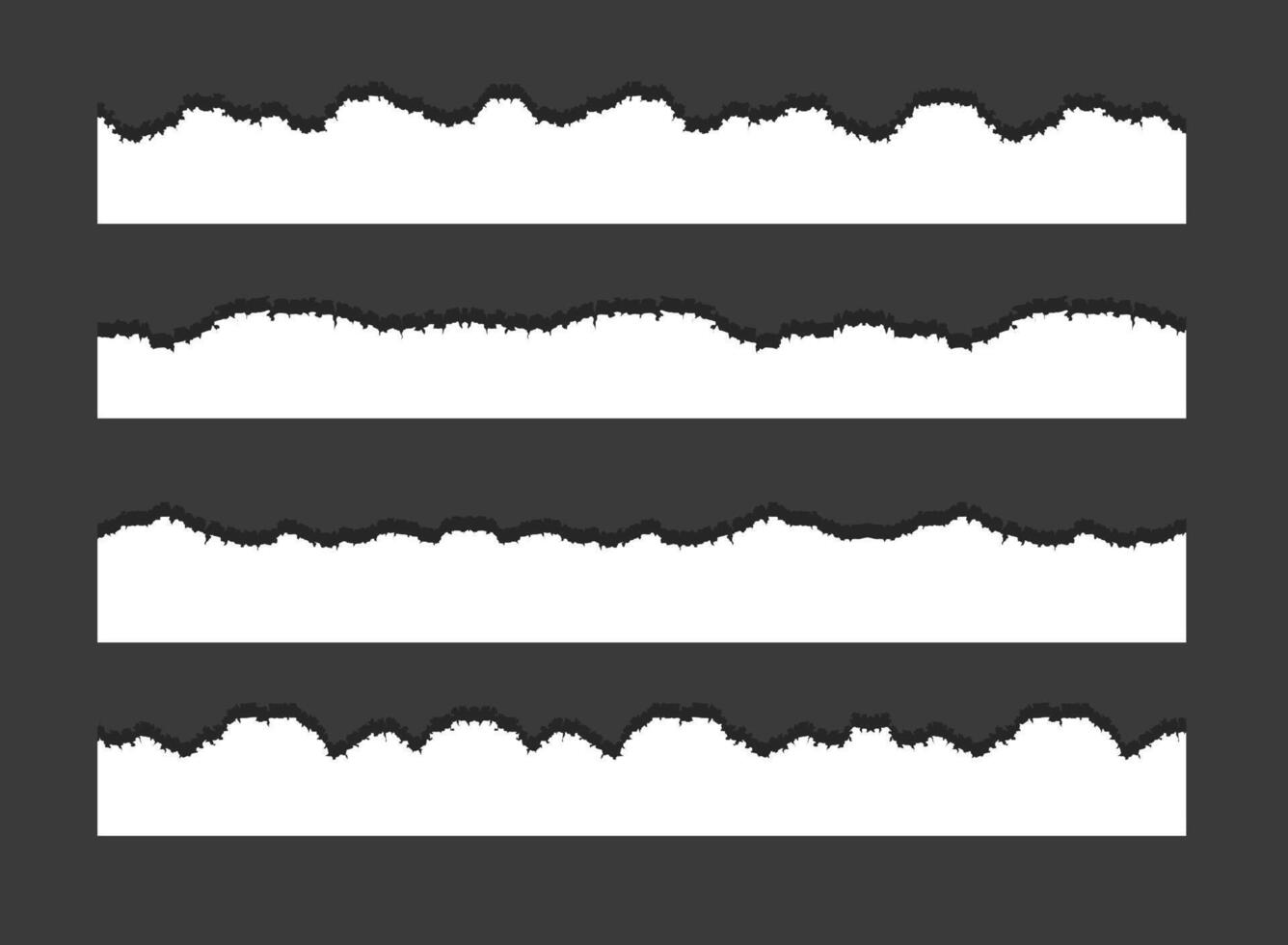 Set of torn ripped paper sheets texture vector