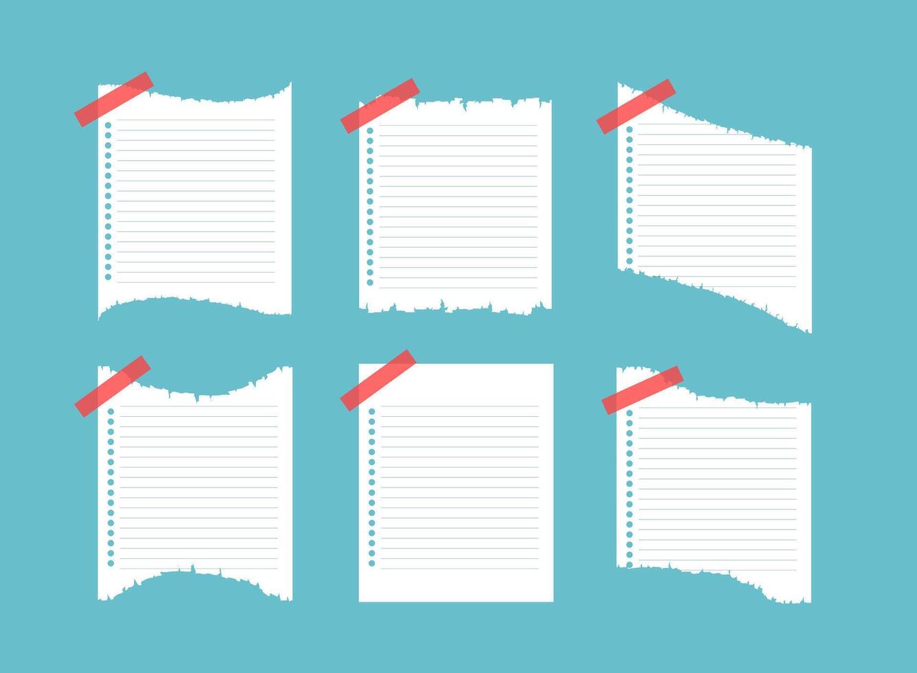torn ripped paper sheets collection vector