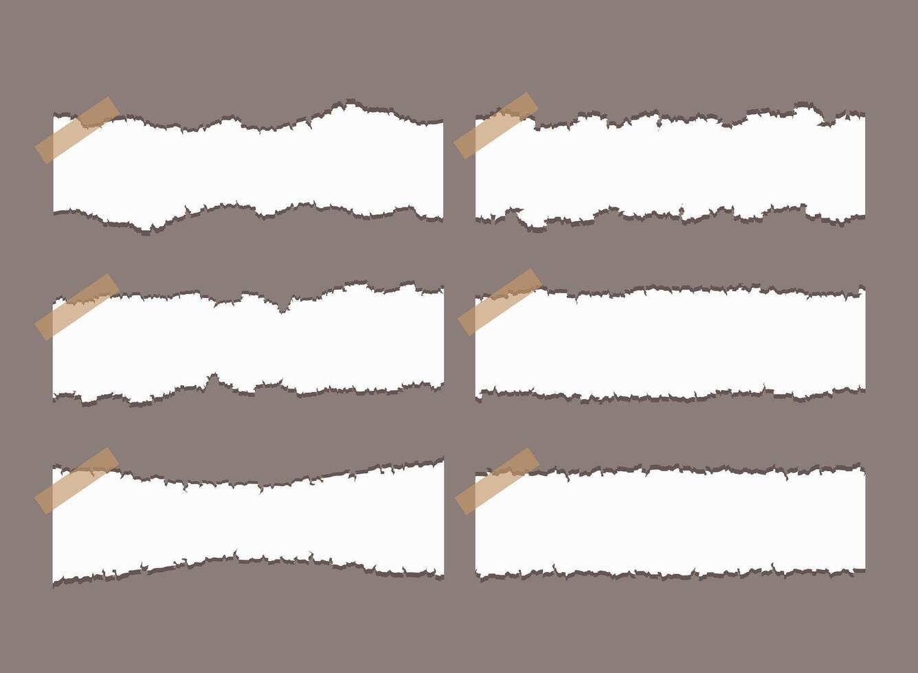Torn paper sheet texture collection vector
