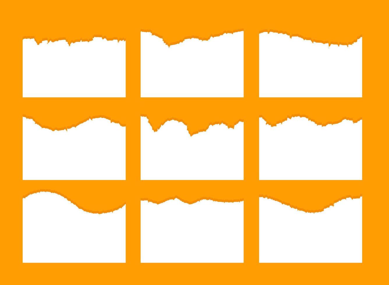 White torn sheet of paper stripes set vector