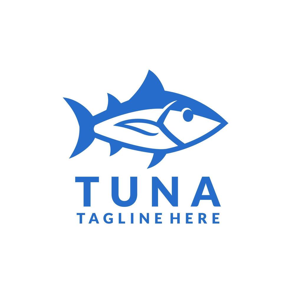 Simple Tuna Fish Logo Design vector
