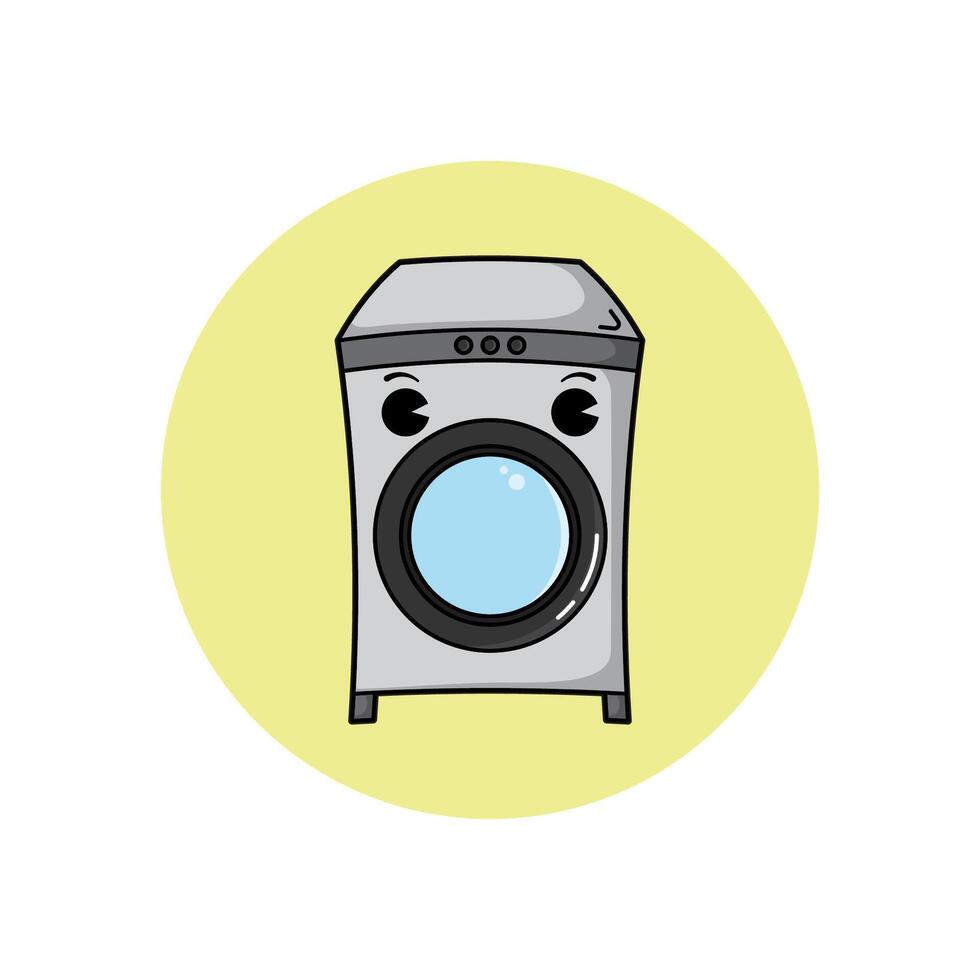 This is an illustration of a washing machine mascot, suitable for your needs vector