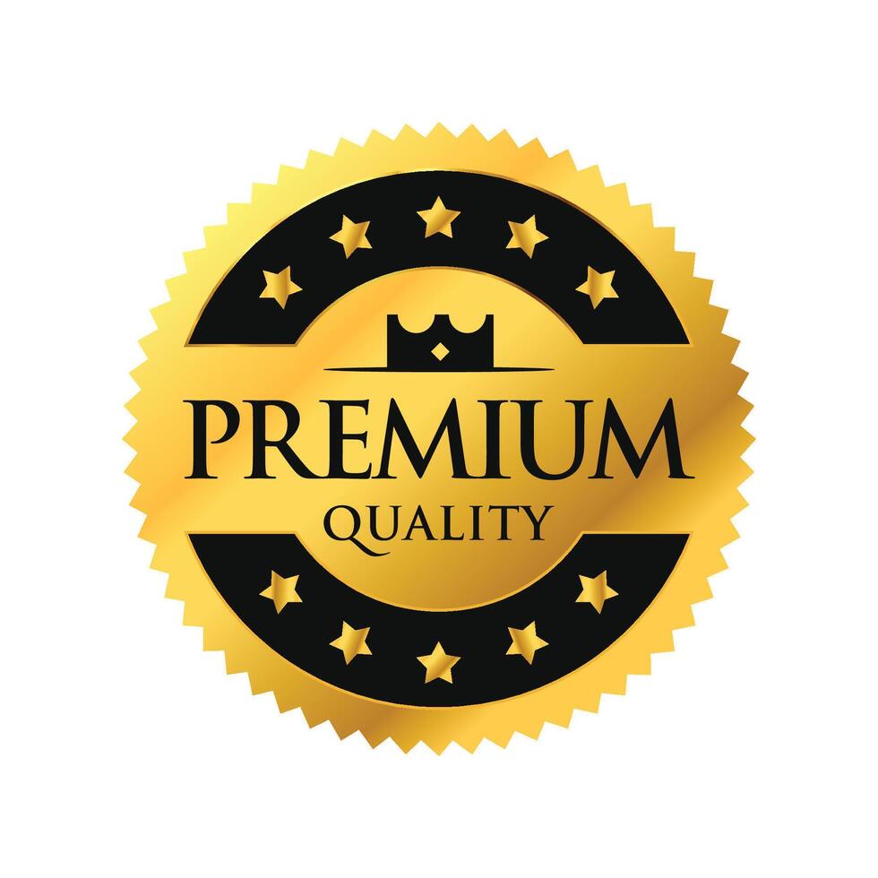 Premium quality Luxury circle and gold design isolated on white with god star. Modern and minimalist Design vector