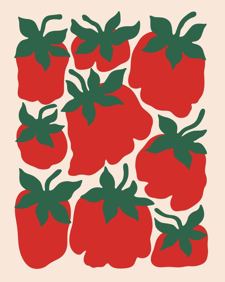 art of various shapes of red tomatoes vector