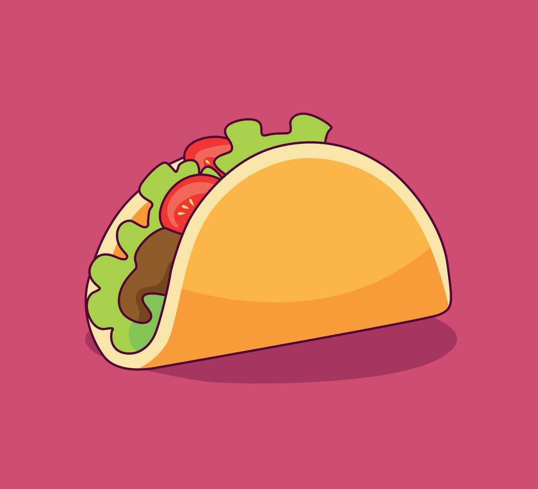 Illustration of a taco on a solid background vector