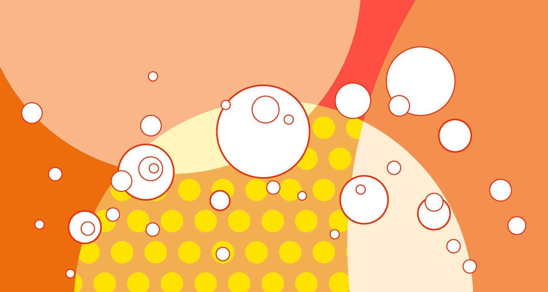 Abstract Geometric circle pattern background in orange colors for autumn and falls vector