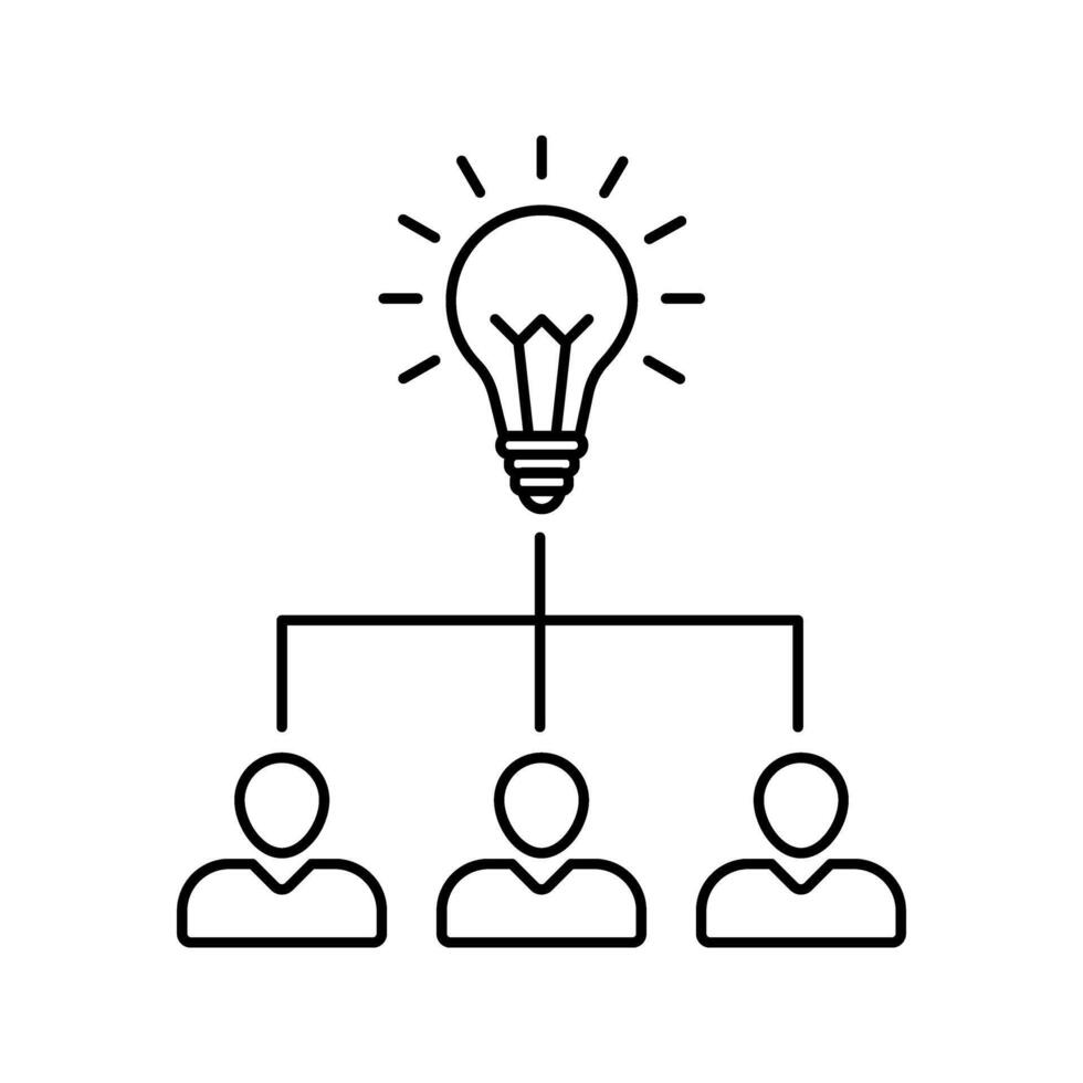 illustration of teamwork thinking an idea icon vector