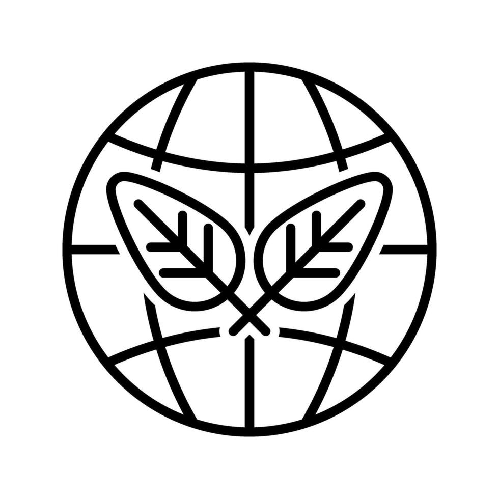 globe with leaf icon vector