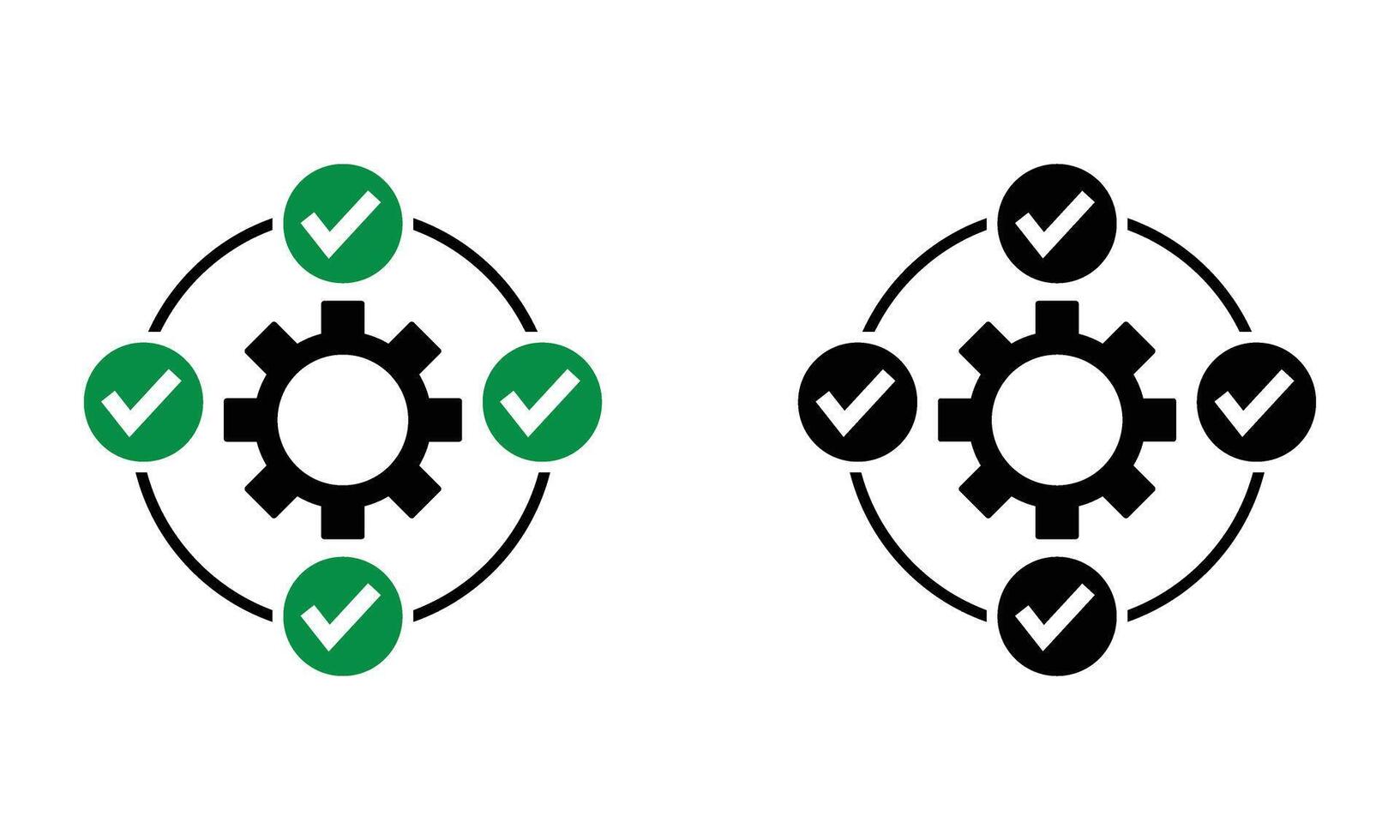 Cogwheel gear with checkmark icon vector