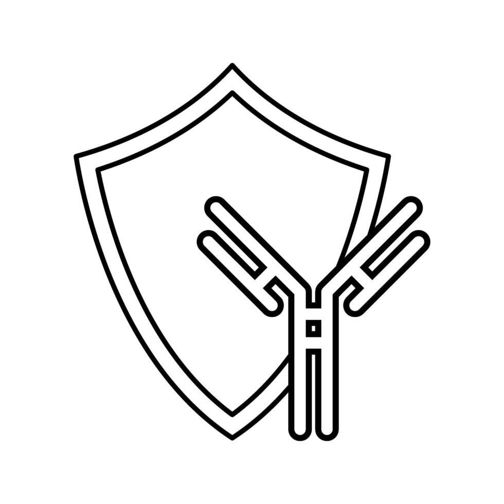 antibody with shield icon vector