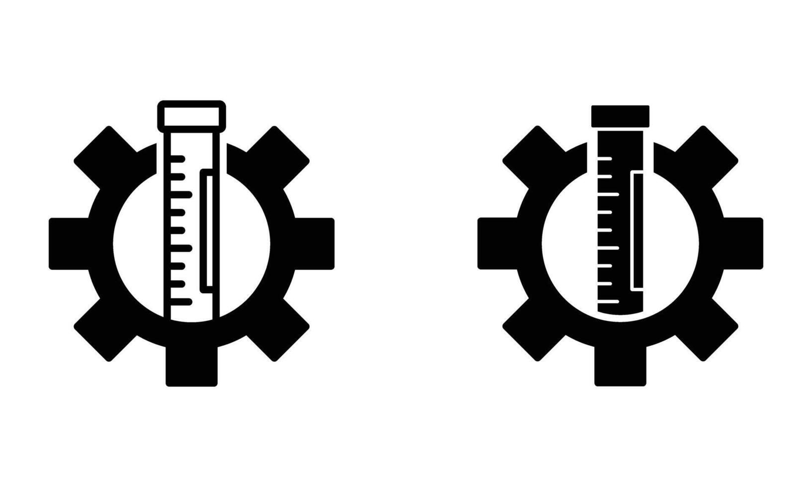 cogwheel with test tube icon vector