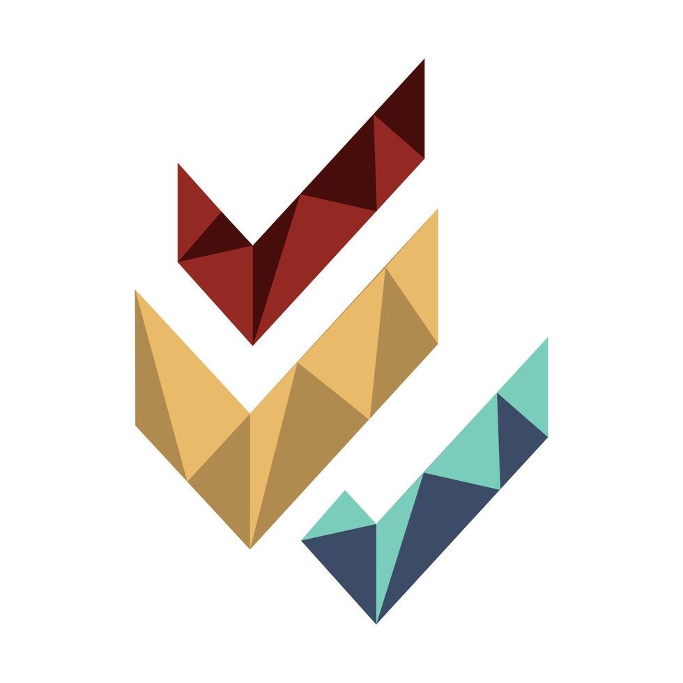 modertn triple check mark logo symbol design graphic vector