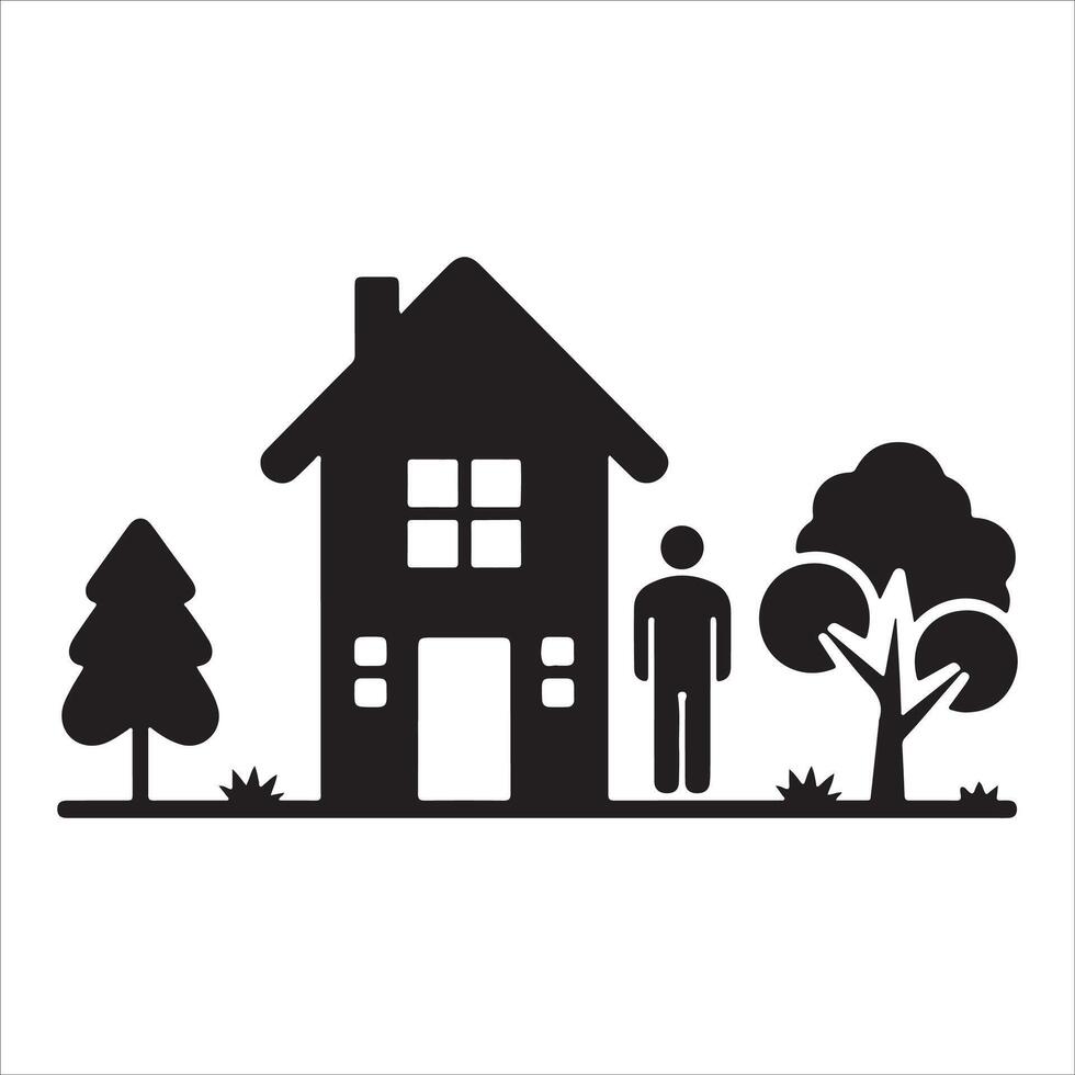 Village icon image Can be used for Geography vector