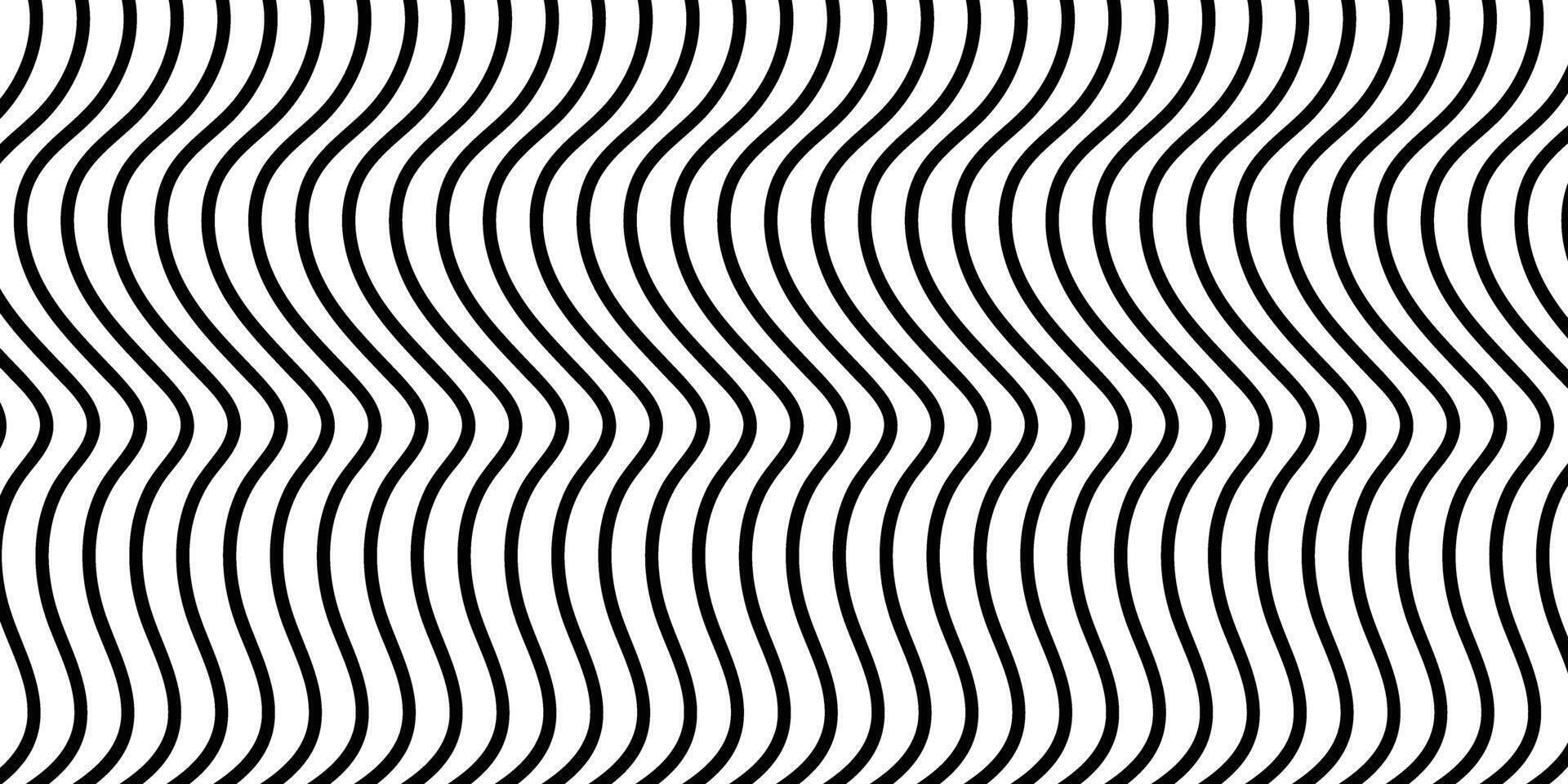 Abstract black and white pattern, minimal black waves or stripes seamless pattern vector