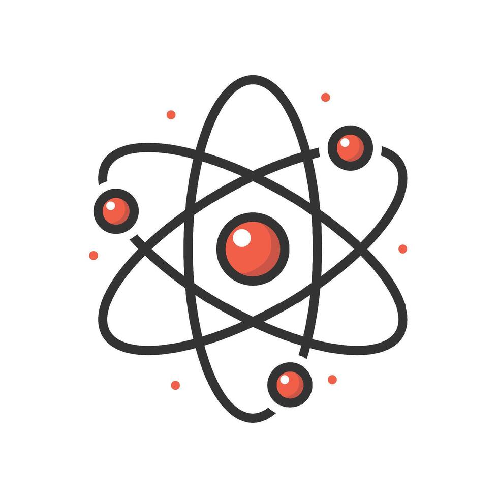 Atom or proton nucleus sign symbol isolated illustration. vector