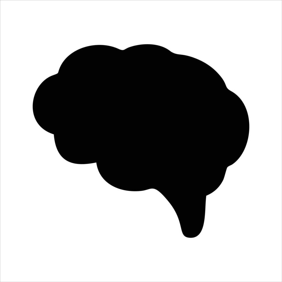 Human brain silhouette template icon vector