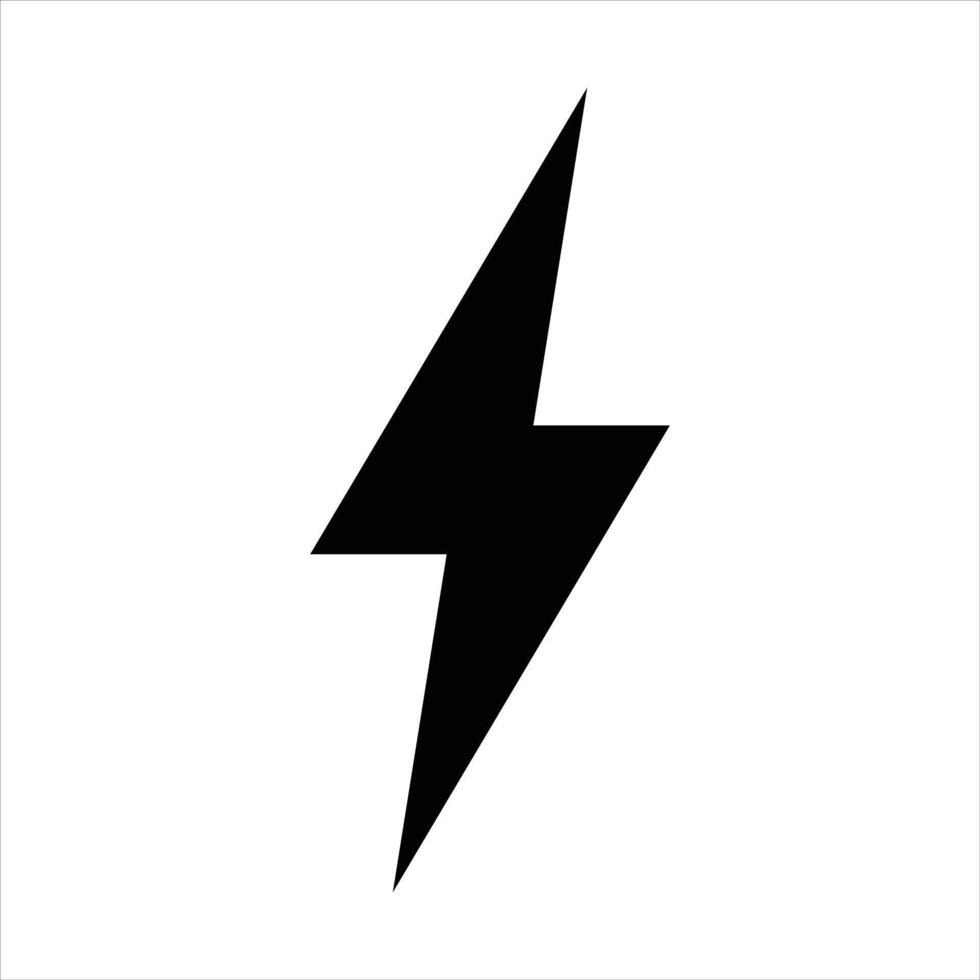 thunder and bolt lighting flash icon isolated on black background, art design electric thunderbolt, abstract concept graphic dangerous symbol icon element vector