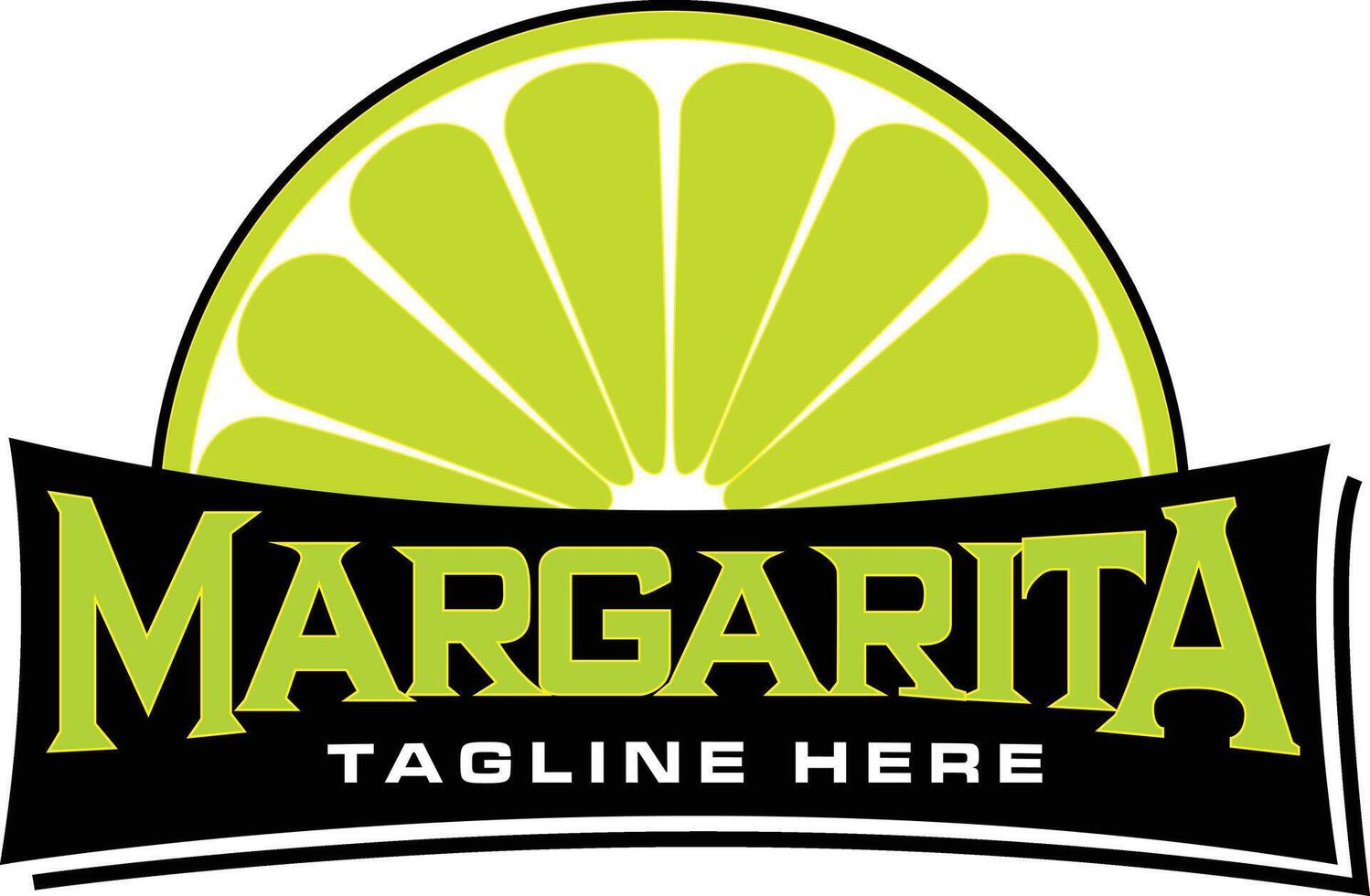 margarita logo design with lemon icon vector
