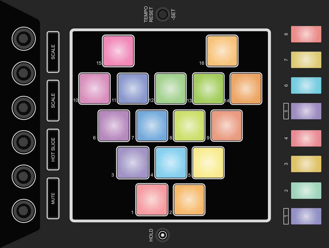 Digital audio work station for music device icon vector