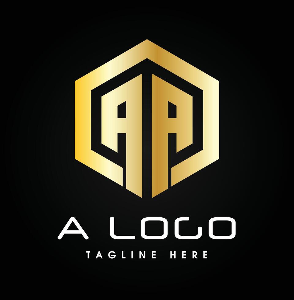 Letter a logo design with hexagon vector