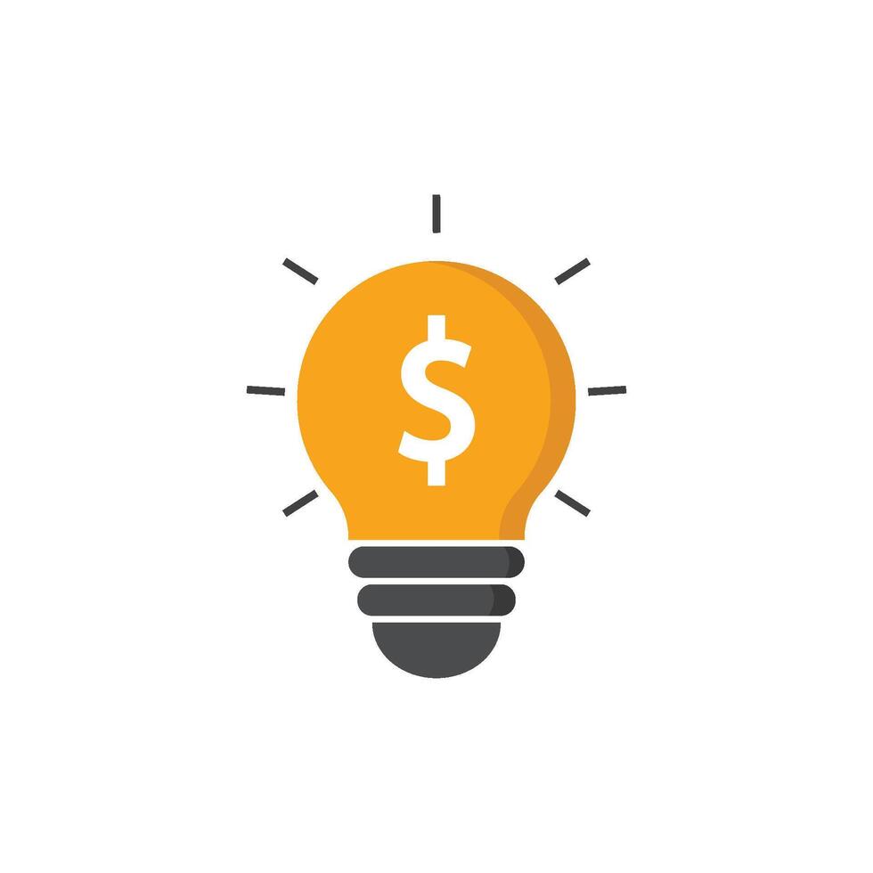 Lightbulb with dollar sign vector